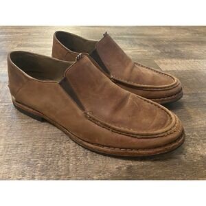 Men's Hush‎ Puppies Size 9 Leather Loafer Slip On Shoes Casual Dress
